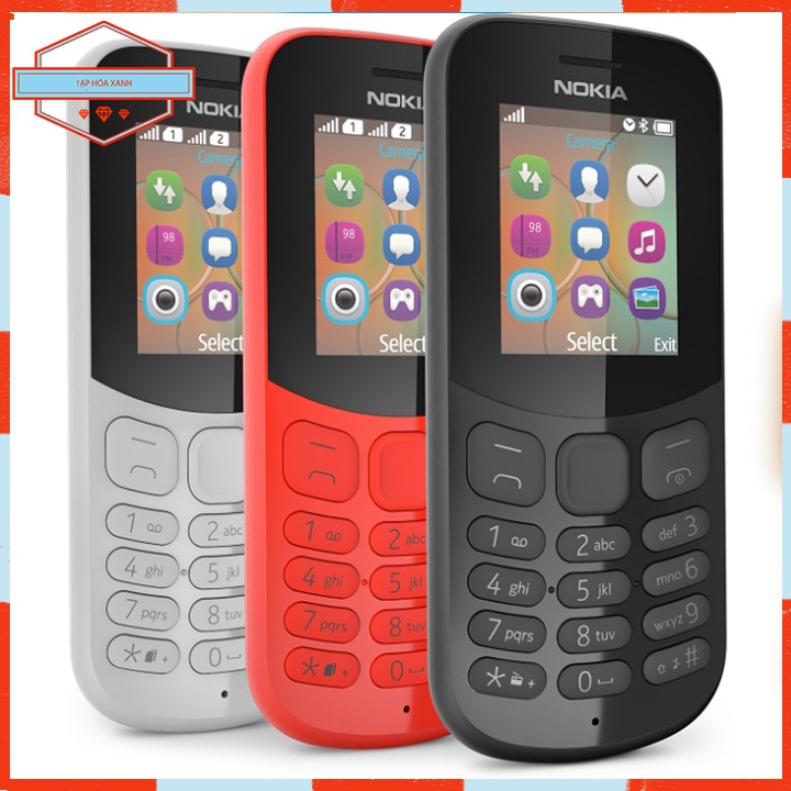 Điện Thoại Cổ Cục Gạch Pin Trâu Nokia 130 TA-1017 Chính Hãng Bàn Phím Số Cho Người Già