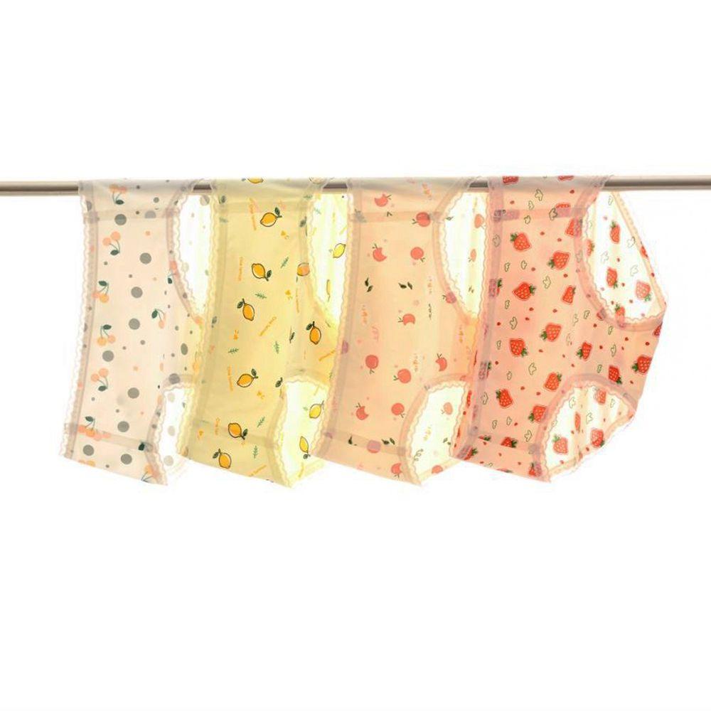 Quần Lót Cotton Mềm Mại Lưng Vừa In Họa Tiết Ngọt Ngào Cho Nữ