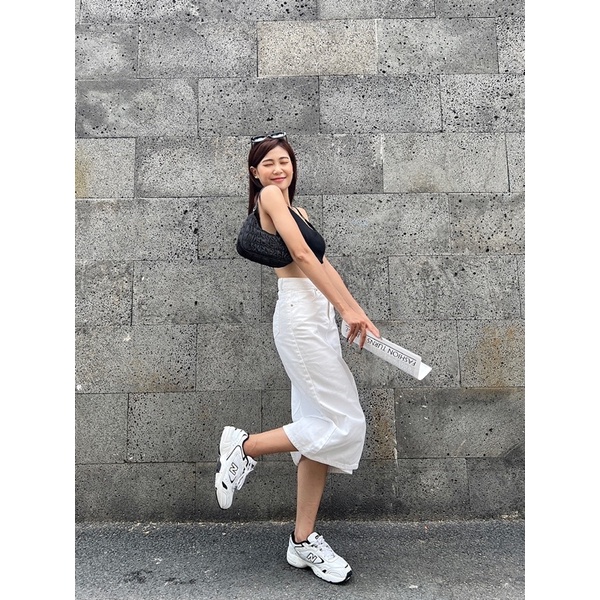 Chân váy jeans midi xẻ trước - JJN01