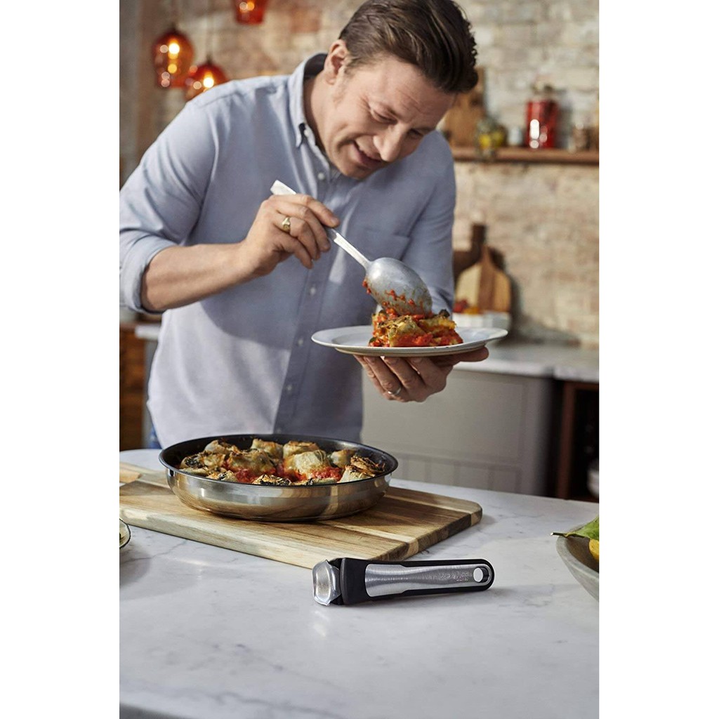Set 2 chảo Tefal Ingenio dòng Jamie Oliver thân inox chung tay cầm  - TÀI TRANG HÀNG ĐỨC