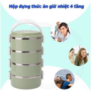 Cặp lồng cơm Lúa mạch 4 tầng INOX 4 TẦNG [ đựng cơm canh ...]