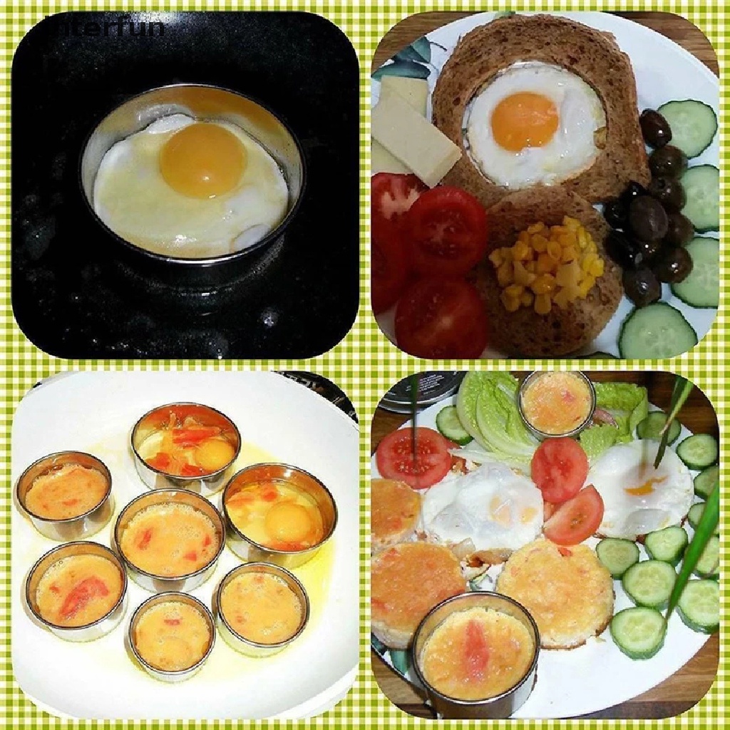 Khuôn Nướng Bánh Hình Tròn Bằng Thép Không Gỉ 3 Kích Cỡ Tiện Dụng