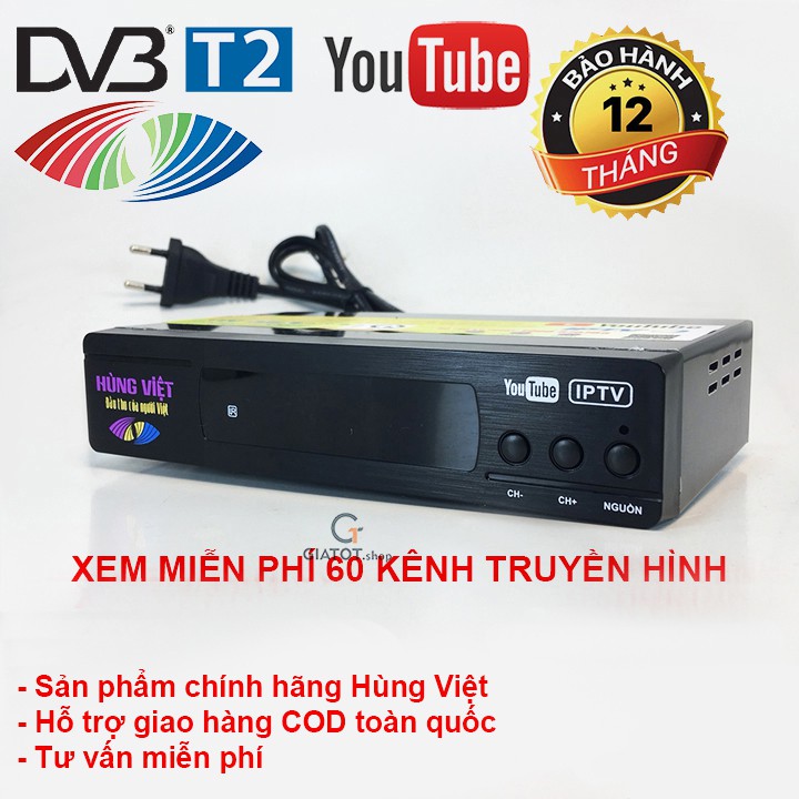 Đầu thu kỹ thuật số DVB-T2 HÙNG VIỆT TS-123, anten thông minh