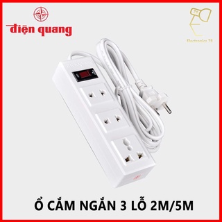 [Chính hãng] Ổ cắm chịu nhiệt 3 lỗ (2 chấu + 3 chấu), dây 2m/5m Điện Quang