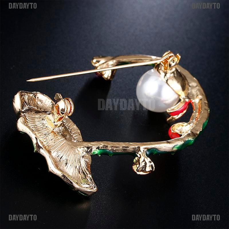 Ghim Cài Áo Hình Hoa Sen / Chú Ếch Xanh Lá Tráng Men Xinh Xắn