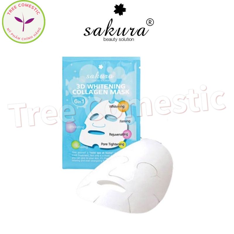 Mặt Nạ Làm Trắng Da 3D Whitening Collagen Mask 25ml, Dưỡng Ẩm, Chống Lão Hoá, Giảm Nếp Nhăn