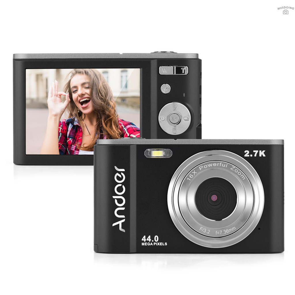 ANDOER Bộ Camera Kỹ Thuật Số 44mp 2.7k 2.88-inch Ips 16x 128gb + Bộ Phụ Kiện Đi Kèm | BigBuy360 - bigbuy360.vn