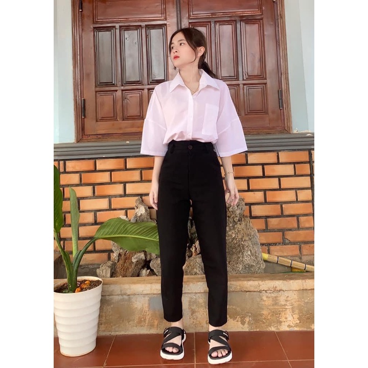 Quần baggy tây học sinh nữ,công sở,vải tuyết đẹp,chuẩn dáng xinh