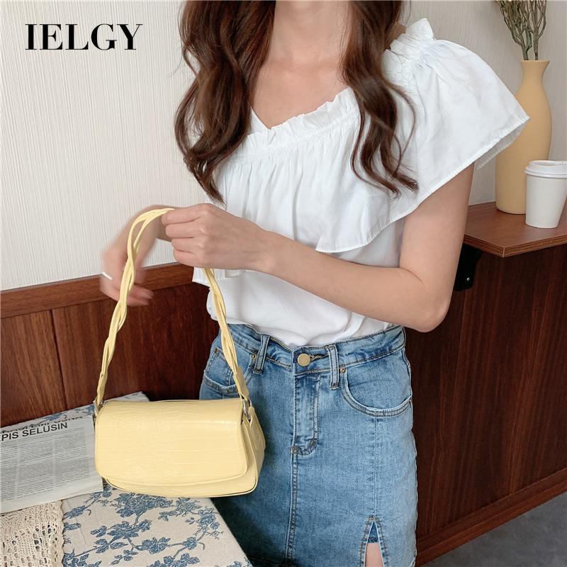 Túi đeo chéo IELGY họa tiết da cá sấu phong cách thời trang cho nữ