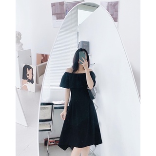 váy trễ vai chiết ly eo