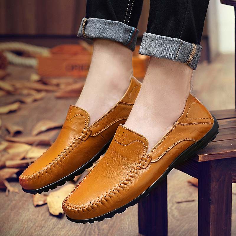 [JINTOHO] [Sẵn Sàng] Nam Nam Chính Hãng Size Lớn 37 ~ 48 Doug Boat Leather Driving Shoes Slip On Men