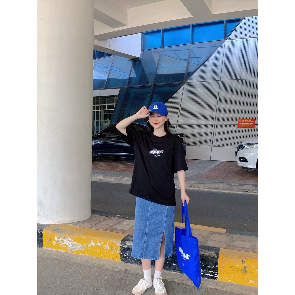MADMIND® Chính Hãng - Áo Thun Mad Typo  Cotton Thoáng Mát - Màu Xanh Dương / Đen / Xanh Lý / Hồng Form Rộng Unisex