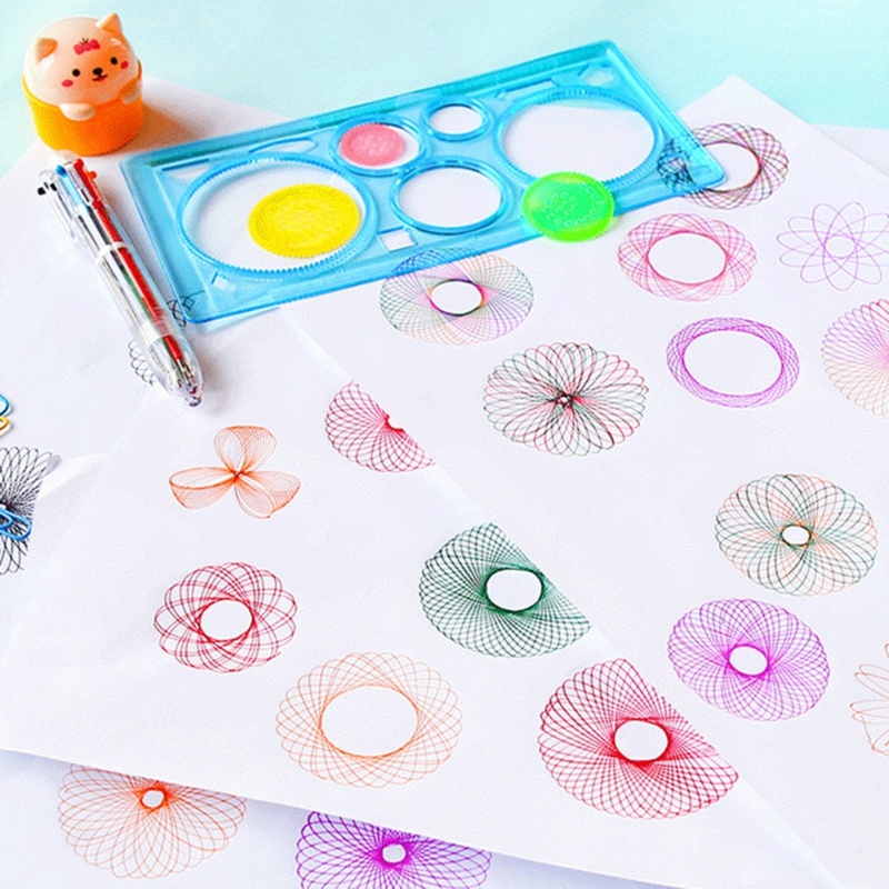 SELAN 4 Pieces Plastic Drawing Ruler Multi-Functional Drafting Template Tool 2 Sets