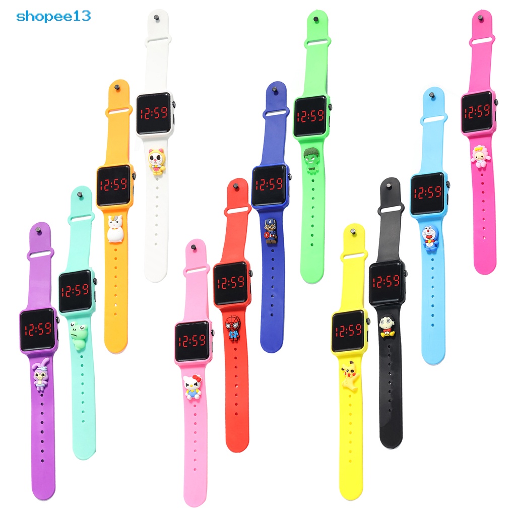 Đồng Hồ Đeo Tay Mặt Vuông Họa Tiết Hoạt Hình Sáng Tạo Cho Bé