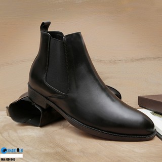 Giày da bò cao cổ Smartmen Chelsea Boot GD345 (Đen)