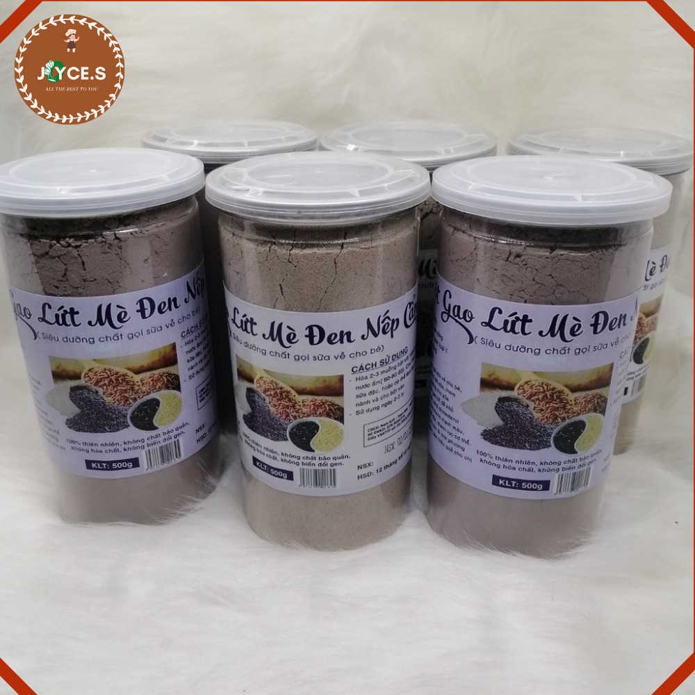 BỘT MÈ ĐEN GẠO LỨT NẾP CẨM, ăn kiêng, tăng dinh dưỡng cho sữa mẹ - 500gram