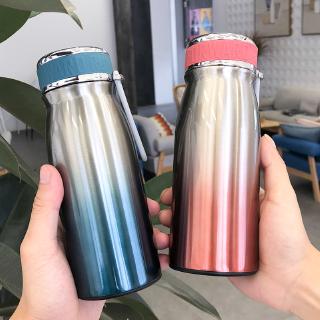 Bình Nước Giữ Nhiệt Bằng Thép Không Gỉ Màu Sắc Gradient Phong Cách Hàn Quốc