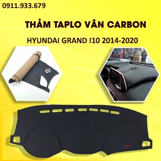 🔥HCM-Thảm taplo da carbon cao cấp xe Grand I10 2015 đến 2023 màu đen- Hàng cao cấp Loại 1