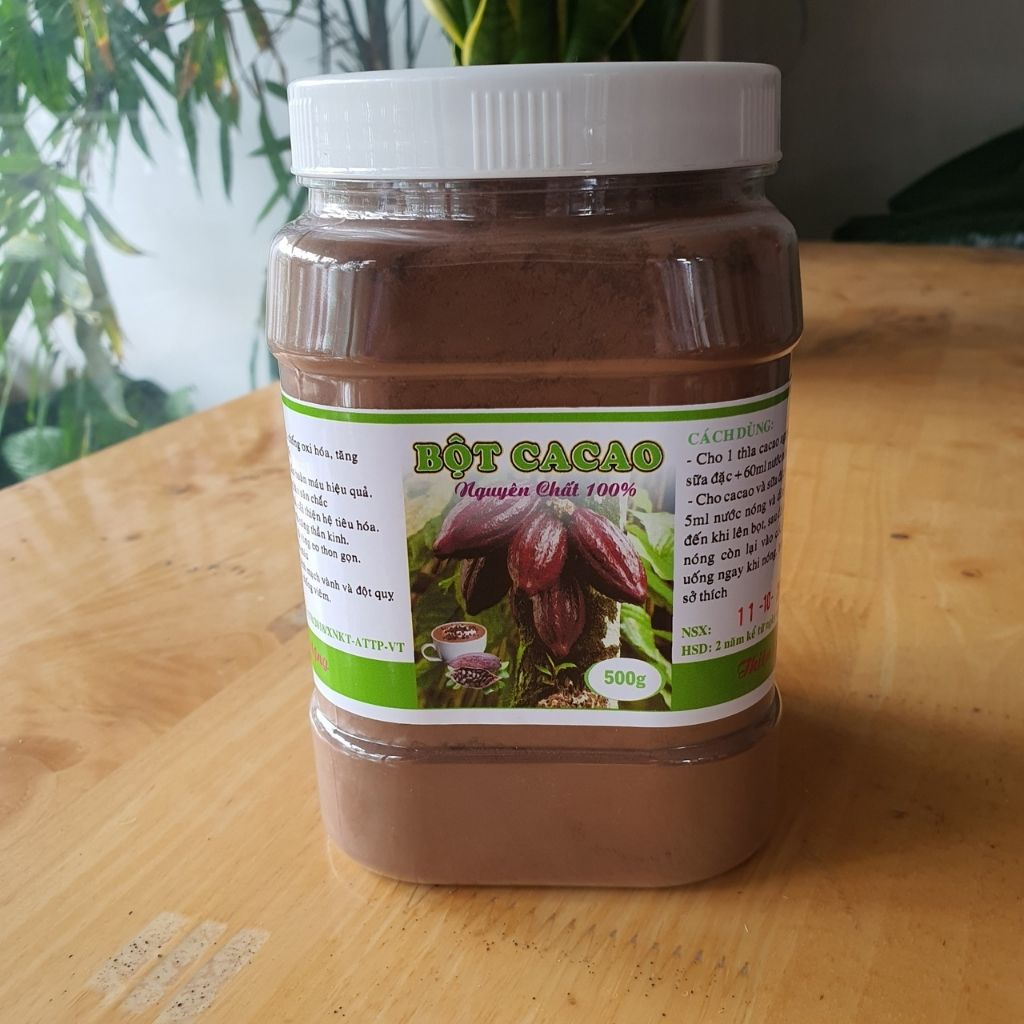 Bột cacao nguyên chất 100%, bột cacao giảm cân, cacao đăk lăk loại1 [500g đậm đặc, thơm ngon] 0410002