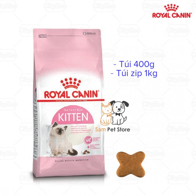 Thức ăn hạt khô cho mèo Royal Canin Kitten cho mèo con túi nguyên 400g