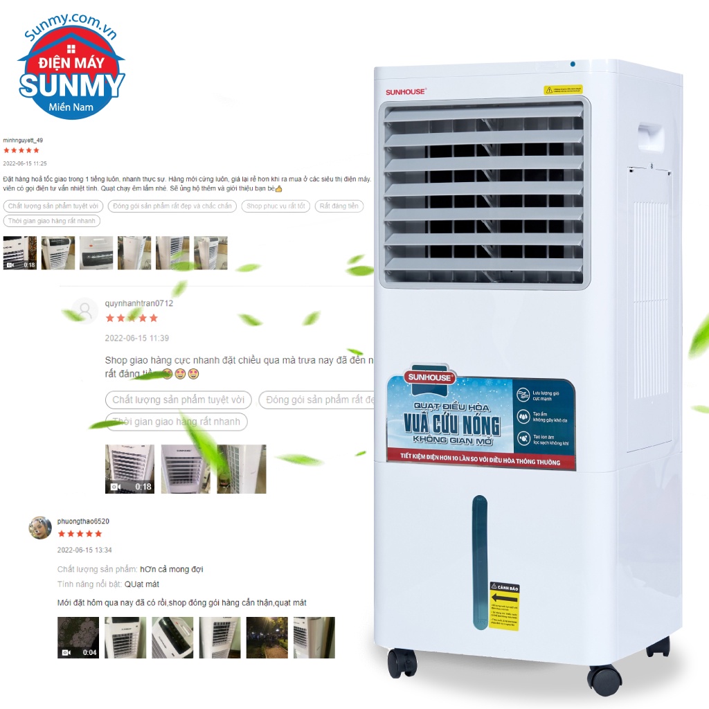 Quạt Điều Hòa Hơi Nước Sunhouse SHD7721 - Hàng trưng bày bảo hành chính hãng