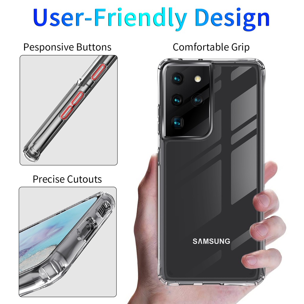Ốp Điện Thoại Acrylic Trong Suốt Chống Sốc Cho Samsung Galaxy S23 S22 Ultra S20 S21 FE Note 20 Ultra S10 Note 10 Plus