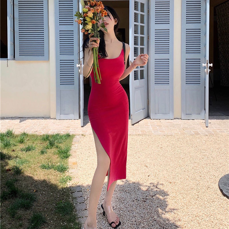 COZOK Đầm Sát Nách Dáng Ôm Thời Trang Hong Kong Quyến Rũ