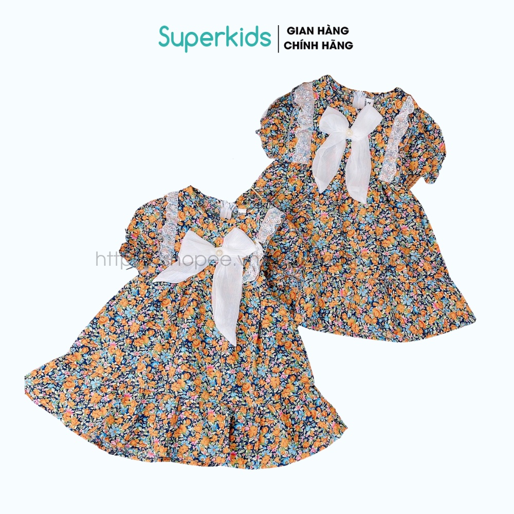 Váy cho bé gái, Đầm Hoa Vintage 8-18kg QATE793