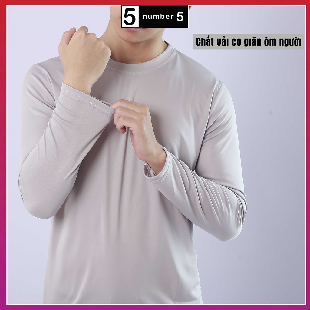 Áo Thun Nam Dài Tay Number5 Áo Giữ Nhiệt Nam Co Dãn 4 Chiều Hàng Cao Cấp