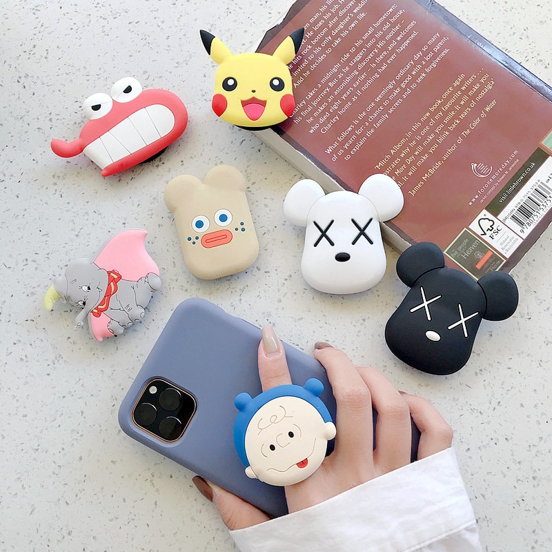 Universal Phone Socket Bracket Cute 3D Cartoon  Phone Expanding Stand
