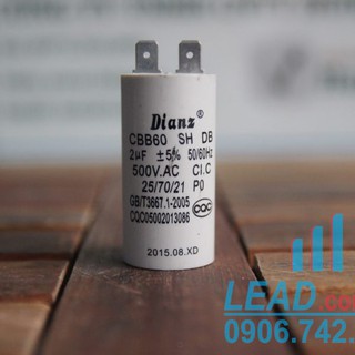 Tụ điện dianz cbb60 2μf ±5%, 500vac giắc cắm
