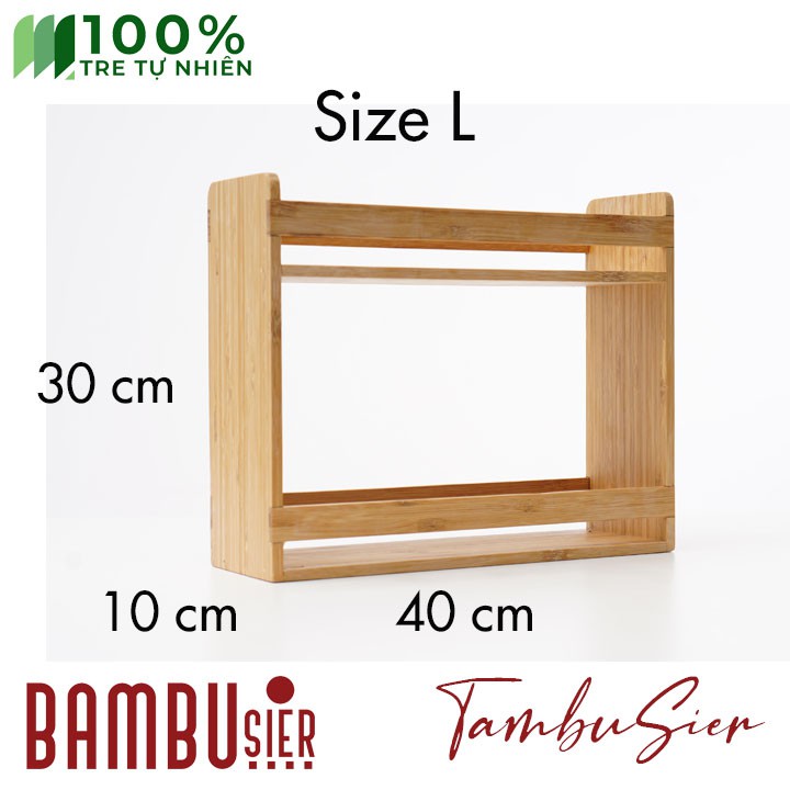 [BAMBOO] Kệ để gia vị đa năng 2 tầng bằng tre - kệ gia vị nhà bếp gỗ tre cao cấp [OREGANIO] | BigBuy360 - bigbuy360.vn