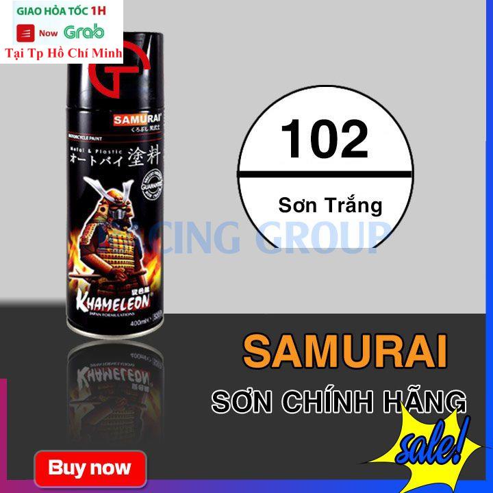 Sơn Xịt Xe Máy Chính Hãng Samurai 2/102 Màu Trắng - Màu Lên Đẹp Bám Dính Tốt