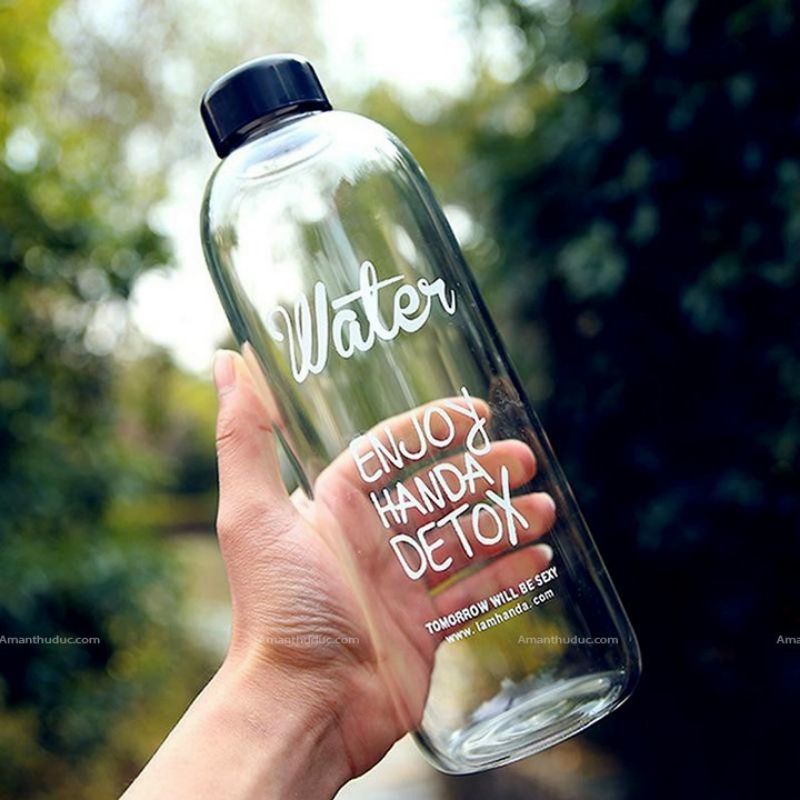 BÌNH NƯỚC THỦY TINH WATER PONGDANG DETOX 1 LÍT - BÌNH PONGDANG, BÌNH DETOX, CHAI PONGDANG