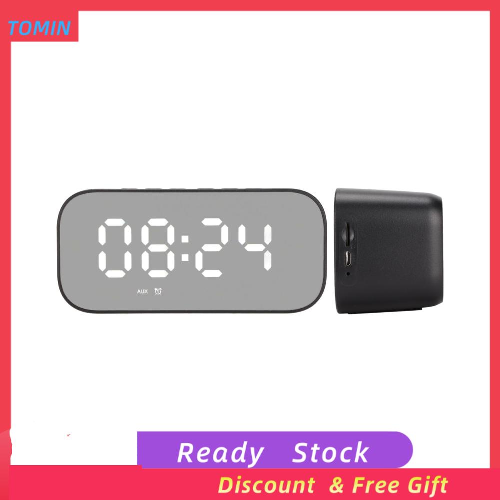 Loa bluetooth không dây màn hình LED đồng hồ báo thức kỹ thuật số có thể sạc lại cho phòng ngủ/văn phòng