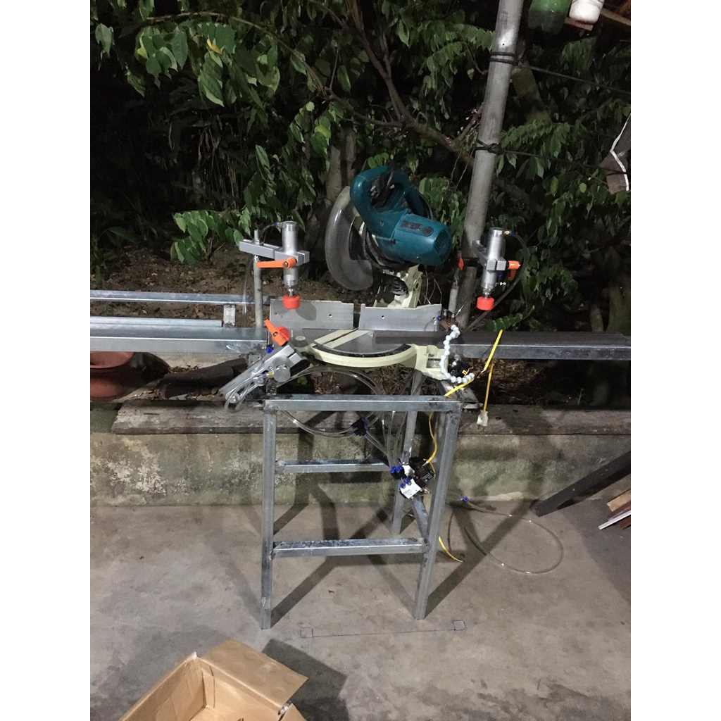 Bộ Pittong kẹp hơi đấu sẵn 32x80, có bán lẻ phụ kiện, đấu theo yêu cầu dùng cho máy cắt nhôm