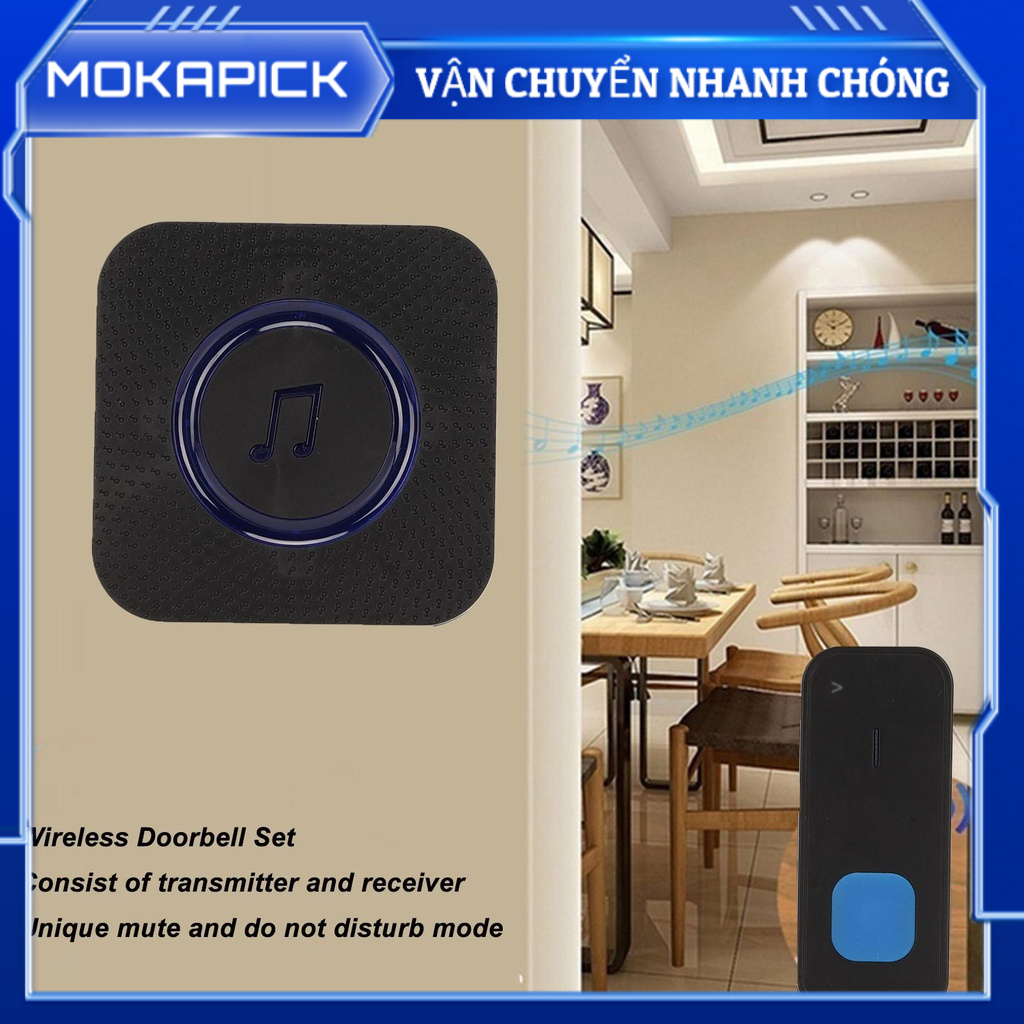 Bộ Chuông Cửa Điện Tử Không Dây Chống Thấm Nước Kiểm Soát Dài Thông Minh Cho Người Già