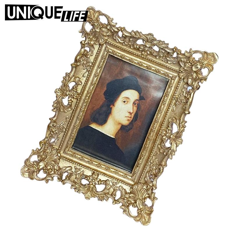 Khung Ảnh Nhựa Resin Hình Chữ Nhật Màu Vàng Để Bàn Trang Trí Nhà Cửa Đám Cưới