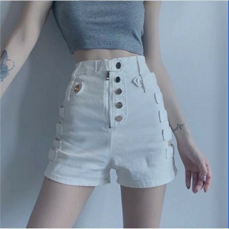 QUẦN KAKI LƯNG CAO NÚT HỞ BÊN SÉC XI