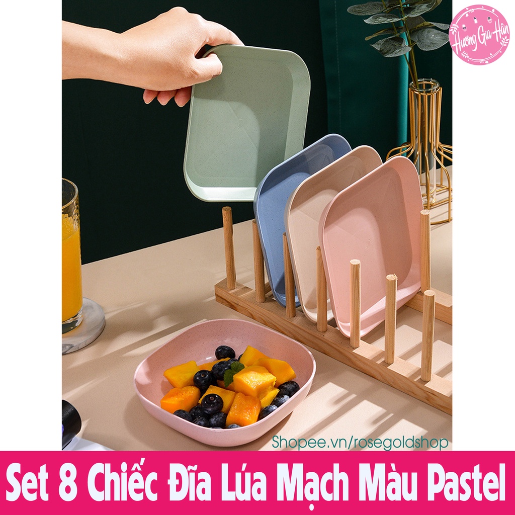 Set 8 Chiếc Đĩa Lúa Mạch Mẫu Mới Màu Pastel Ngọt Ngào, Giúp Bàn Ăn Của Bạn Thêm Hấp Dẫn