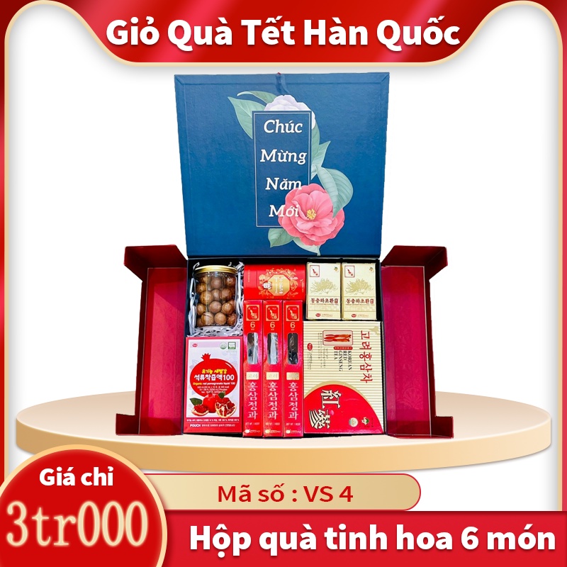 Giỏ quà Tết đẹp Hàn Quốc sang trọng - Thích hợp làm quà biếu tặng cho người Lớn Tuổi, Đối Tác