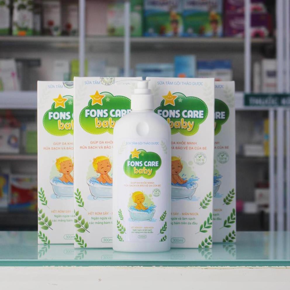 Sữa Tắm Cho Bé 👶Fons Care Baby🌴100% Thảo Dược Thiên Nhiên 👶 Sạch hết rôm, sảy, mẩn ngứa, hăm tã (300ml) | BigBuy360 - bigbuy360.vn
