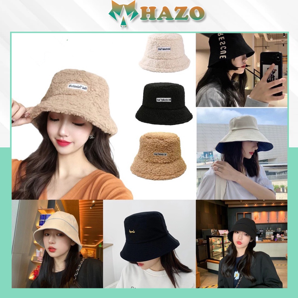 Mũ bucket Nón tai bèo vành cụp đa dạng họa tiết thêu chữ phong cách Ulzzang form unisex nam nữ