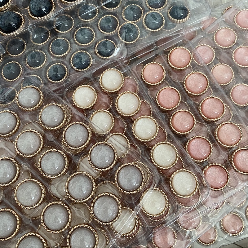 Set 5 / 10 Nút Tròn 23MM Đính Ngọc Trai Màu Trắng / Hồng / Đen / Xám