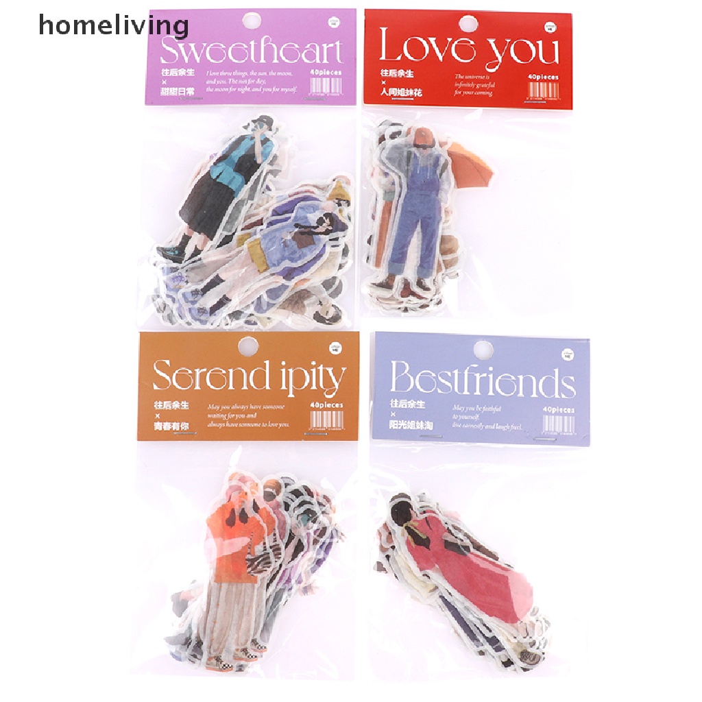 Bộ 40 Sticker Hoạt Hình Xinh Xắn Dùng Trong Trang Trí