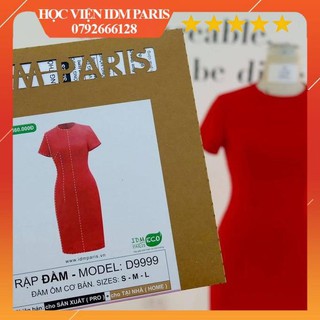 [Rập Giấy] Rập Đầm Ôm Cơ Bản , Chuẩn Phom, Hàng Cao Cấp,(Chỉ Việc Ốp Lên Vải Cắt & May)  - Model: D9999