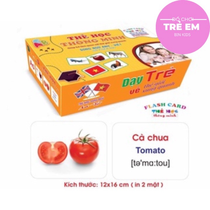 Bộ thẻ học thông minh 15-16 chủ đề song ngữ cho bé