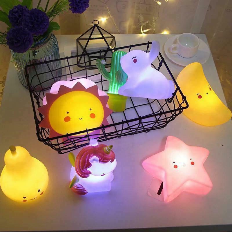 Đèn ngủ hình thú cho bé, đèn ngủ led silicon để bàn siêu cute Kèm Pin (chọn mẫu)