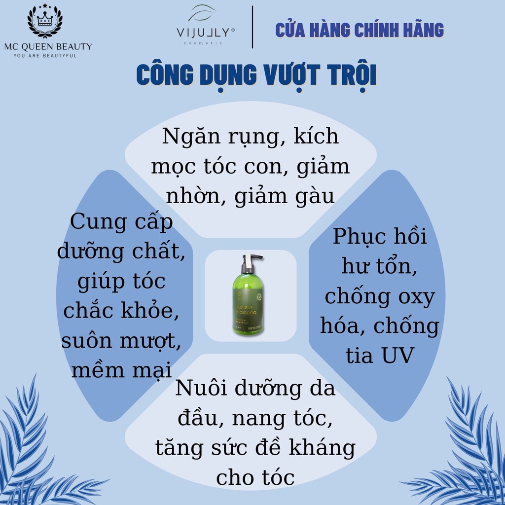 Dầu gội bưởi Vijully 280ml giúp nhanh mọc tóc giảm gãy rụng phục hồi hư tổn – MC QUEEN BEAUTY