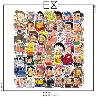 [FREESHIP 40K] SET 50 MIẾNG DÁN STICKER HOẠT HÌNH AVENGER ONEPIECE DOREMON NARUTO LAPTOP, VALI, TỦ, BÀN HỌC, XE MÁY